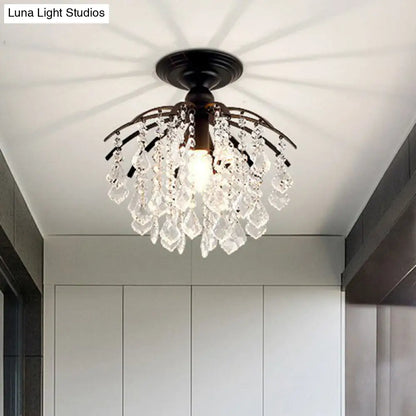DecorBites™ DecorBites™ Contemporary Crystal Strands Ceiling Light Fixture - Terrace Semi Flush Mount Chandelier