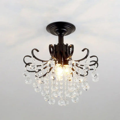 DecorBites™ DecorBites™ Contemporary Crystal Strands Ceiling Light Fixture - Terrace Semi Flush Mount Chandelier