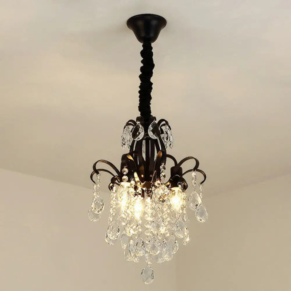 DecorBites™ DecorBites™ Contemporary Crystal Strands Ceiling Light Fixture - Terrace Semi Flush Mount Chandelier