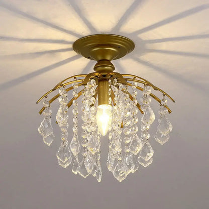 DecorBites™ DecorBites™ Contemporary Crystal Strands Ceiling Light Fixture - Terrace Semi Flush Mount Chandelier
