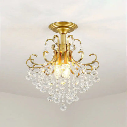 DecorBites™ DecorBites™ Contemporary Crystal Strands Ceiling Light Fixture - Terrace Semi Flush Mount Chandelier