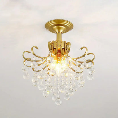 DecorBites™ DecorBites™ Contemporary Crystal Strands Ceiling Light Fixture - Terrace Semi Flush Mount Chandelier