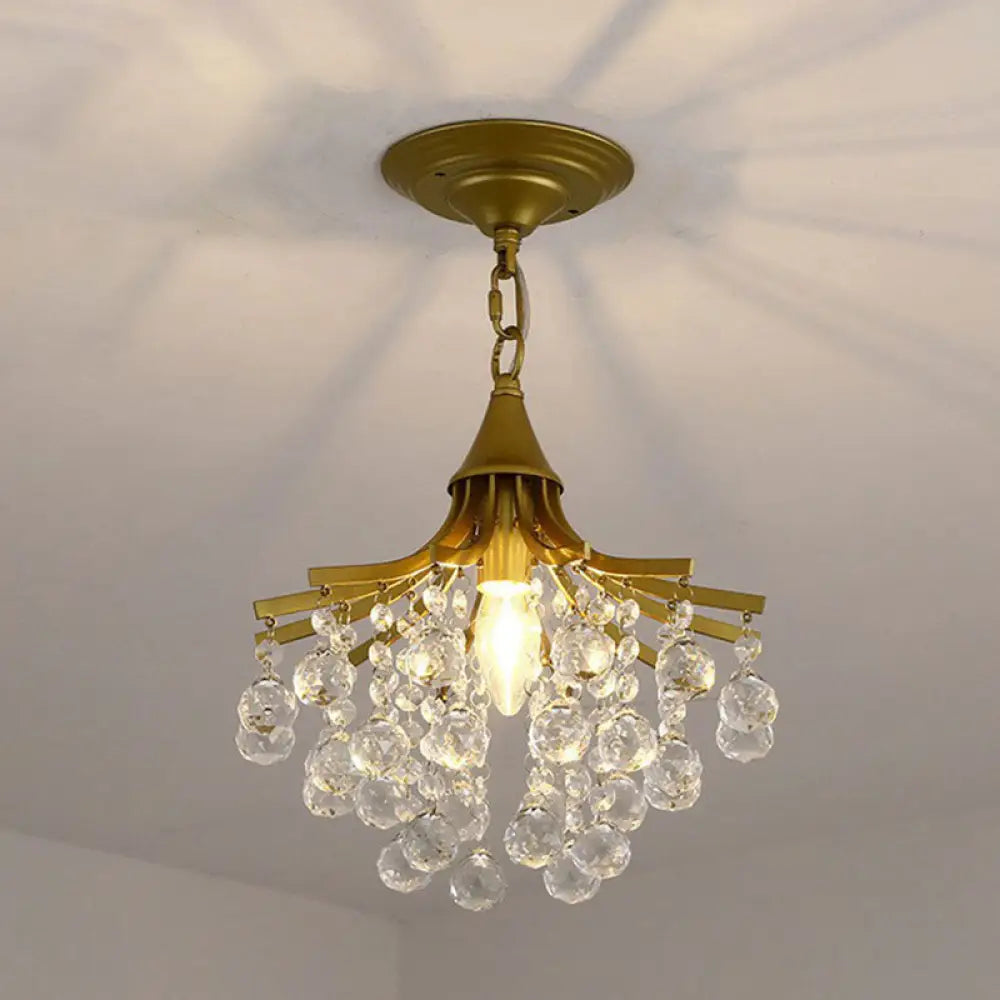 DecorBites™ DecorBites™ Contemporary Crystal Strands Ceiling Light Fixture - Terrace Semi Flush Mount Chandelier