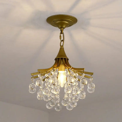 DecorBites™ DecorBites™ Contemporary Crystal Strands Ceiling Light Fixture - Terrace Semi Flush Mount Chandelier