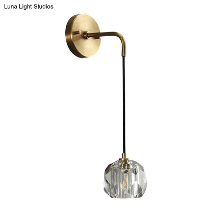 DecorBites™ Contemporary Crystal Wall Lamp – Gold Globe Sconce Light Fixture