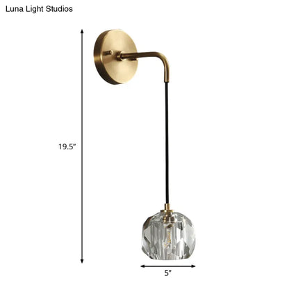 DecorBites™ Contemporary Crystal Wall Lamp – Gold Globe Sconce Light Fixture