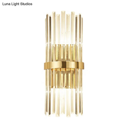 Lámpara de pared contemporánea de cristal DecorBites™ con diseño cilíndrico - Iluminación dorada para sala de estar - Incluye 2 bombillas