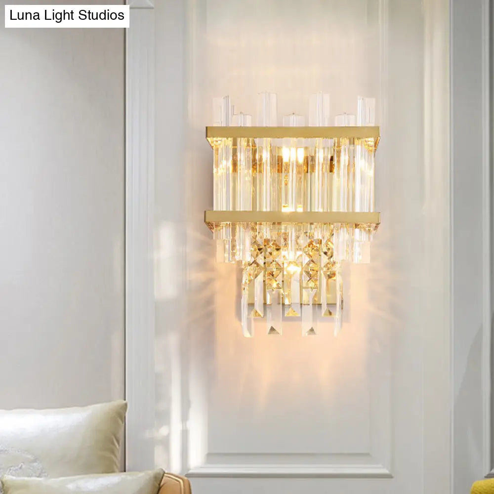 Aplique de pared contemporáneo de cristal DecorBites™: Lámpara lineal de latón/cromo de 3 luces