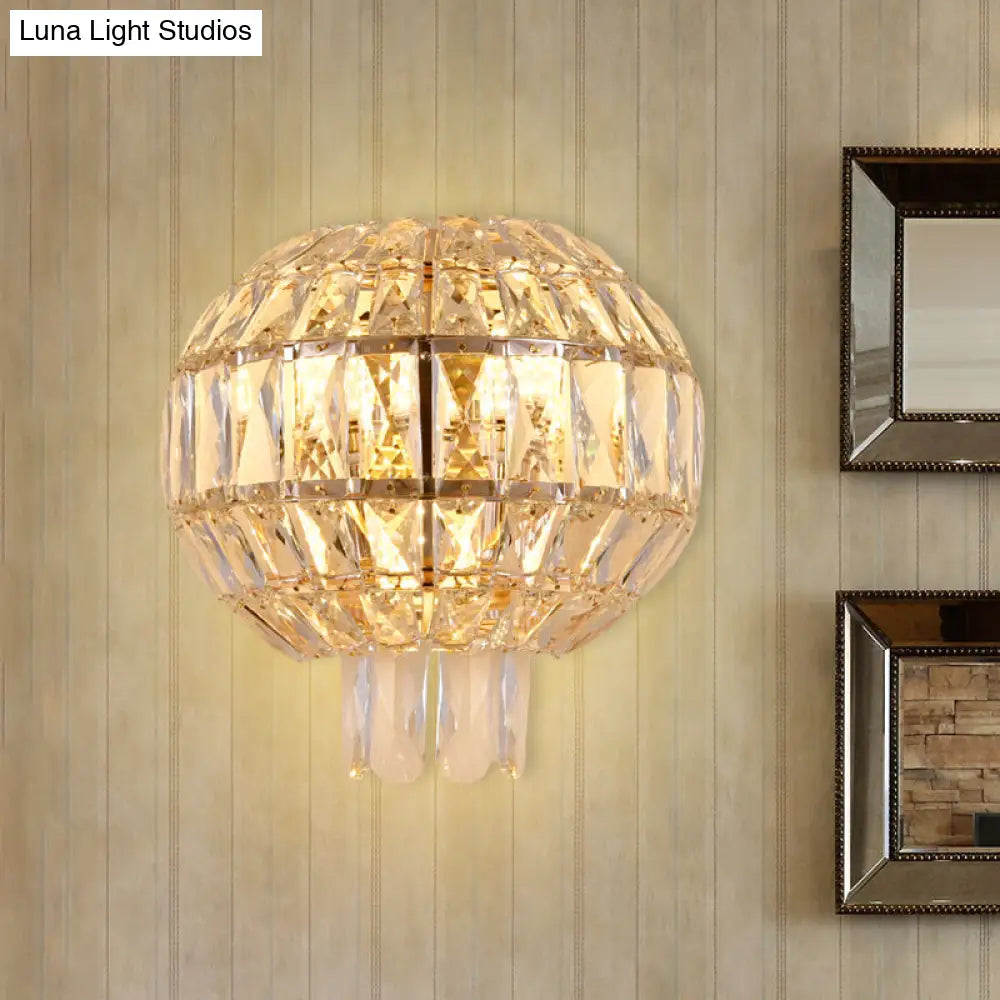 Aplique de pared contemporáneo de cristal DecorBites™ - Acabado dorado, diseño escalonado, 3 bombillas