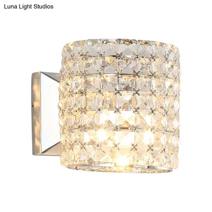 DecorBites™ DecorBites™ Contemporary Crystal Wall Sconce with Clear Cylinder Light Fixture