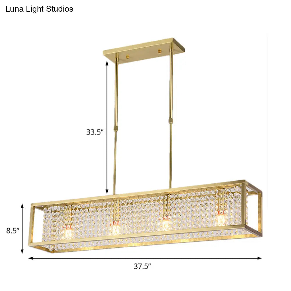 Lámpara de araña colgante contemporánea DecorBites™ con forma de cuboide y gotas de cristal