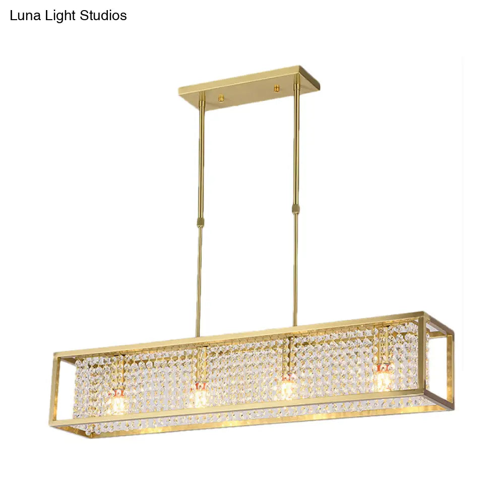 Lámpara de araña colgante contemporánea DecorBites™ con forma de cuboide y gotas de cristal