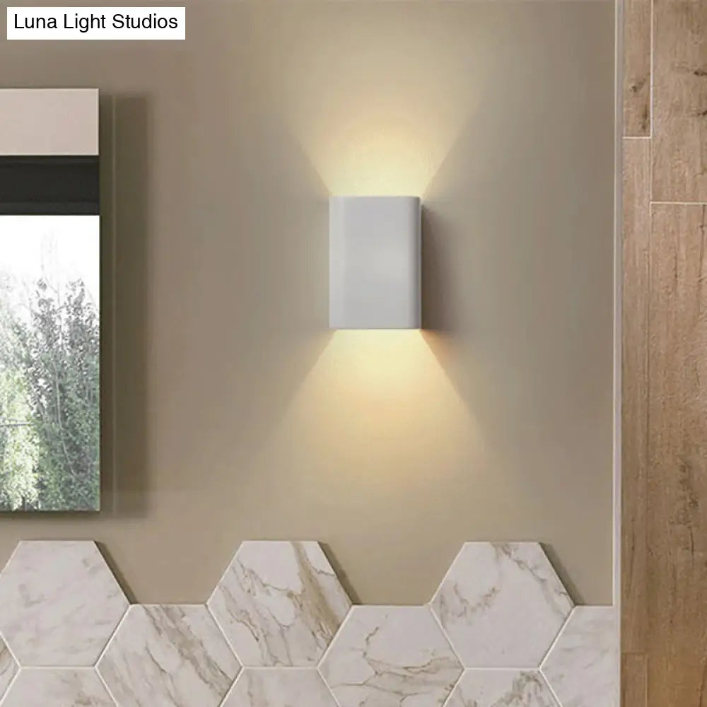 DecorBites™ DecorBites™ Contemporary Cuboid Metal LED Wall Sconce - Bronze/Gold/White Light for Living Room