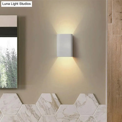 DecorBites™ DecorBites™ Contemporary Cuboid Metal LED Wall Sconce - Bronze/Gold/White Light for Living Room