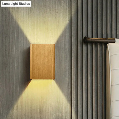 DecorBites™ DecorBites™ Contemporary Cuboid Metal LED Wall Sconce - Bronze/Gold/White Light for Living Room