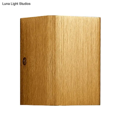DecorBites™ DecorBites™ Contemporary Cuboid Metal LED Wall Sconce - Bronze/Gold/White Light for Living Room