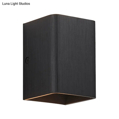 DecorBites™ DecorBites™ Contemporary Cuboid Metal LED Wall Sconce - Bronze/Gold/White Light for Living Room