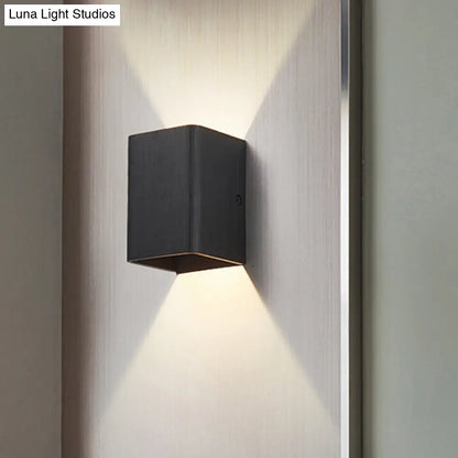 DecorBites™ DecorBites™ Contemporary Cuboid Metal LED Wall Sconce - Bronze/Gold/White Light for Living Room