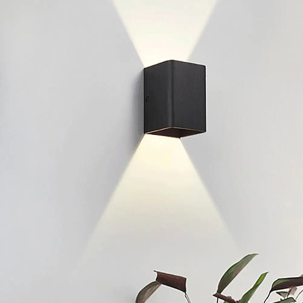 DecorBites™ DecorBites™ Contemporary Cuboid Metal LED Wall Sconce - Bronze/Gold/White Light for Living Room