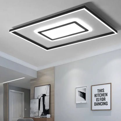 DecorBites™ DecorBites™ Contemporary Dark Brown Acrylic LED Flush Ceiling Light - Square/Rectangular Design