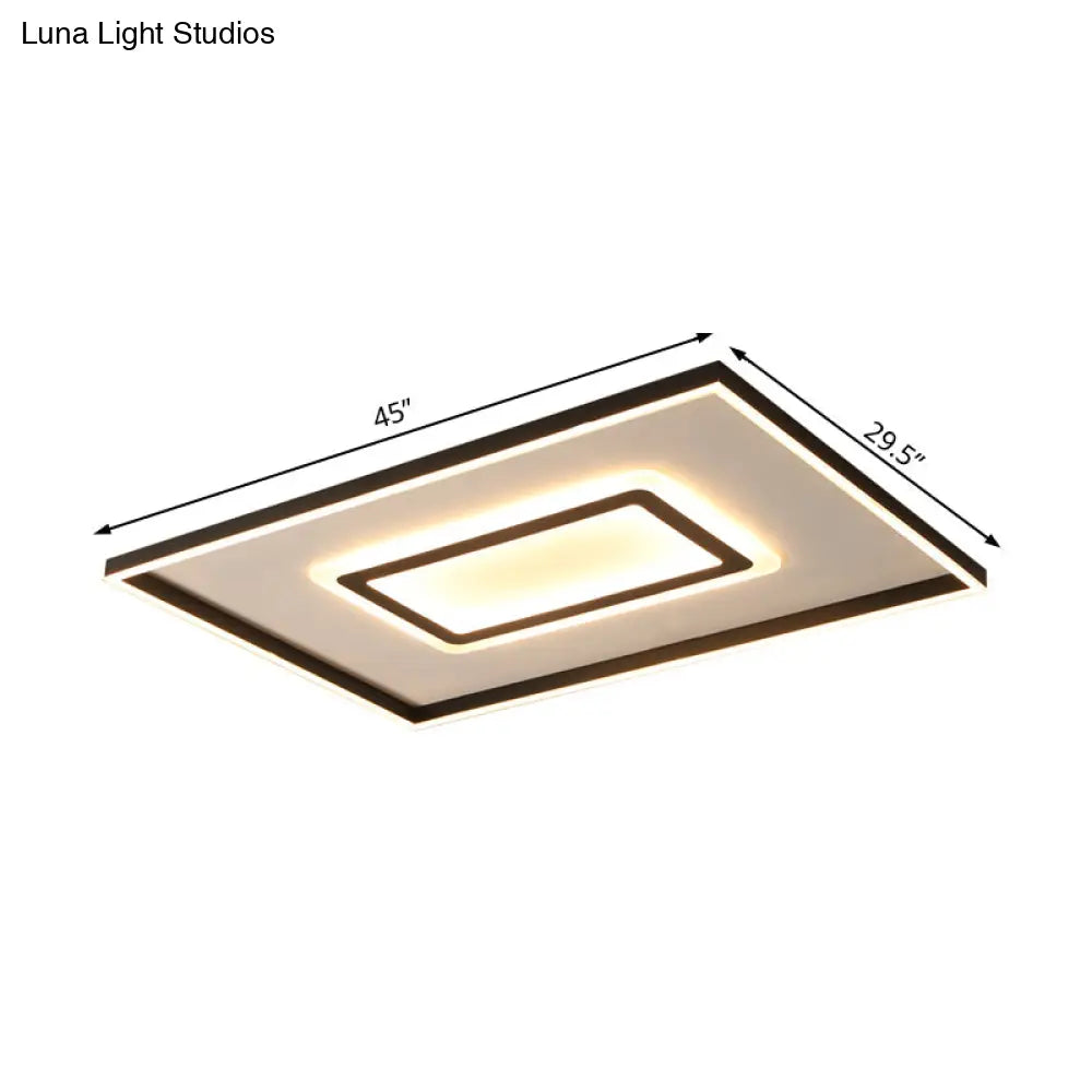 DecorBites™ DecorBites™ Contemporary Dark Brown Acrylic LED Flush Ceiling Light - Square/Rectangular Design