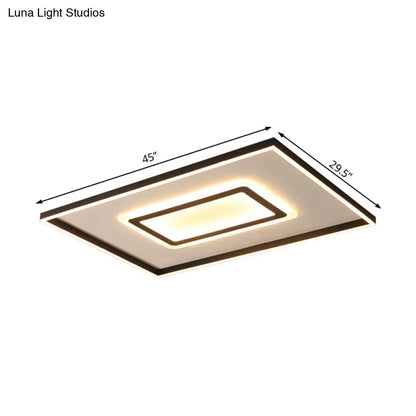 DecorBites™ DecorBites™ Contemporary Dark Brown Acrylic LED Flush Ceiling Light - Square/Rectangular Design