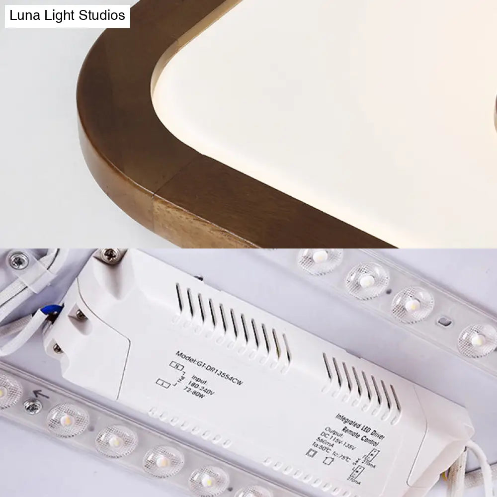 Lámpara de techo empotrada LED DecorBites™ de madera oscura contemporánea - Diseño cuadrado