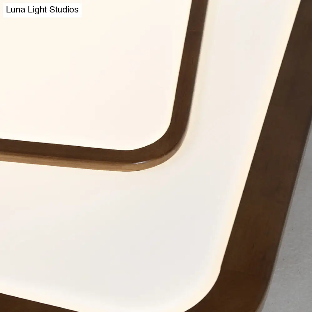 Lámpara de techo empotrada LED DecorBites™ de madera oscura contemporánea - Diseño cuadrado