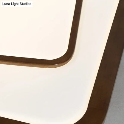 Lámpara de techo empotrada LED DecorBites™ de madera oscura contemporánea - Diseño cuadrado