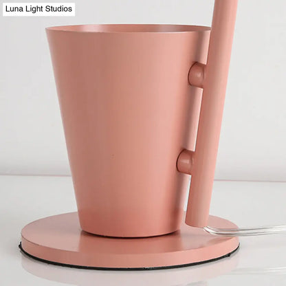 Contemporary Dome Metallic Shade Desk Lamp - Black/Gray, 1-Bulb Reading Book Light with Storage Cup