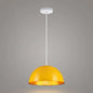 Contemporary Dome Shade Pendant Light - Ruffle Single Head Metal Pendant, Red/Yellow/Blue - Available in 12"/16"/19.5" Width