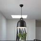 Contemporary Domed Pendant Lamp: Metal, 1 Light, Black Suspension Lighting for Dining Room