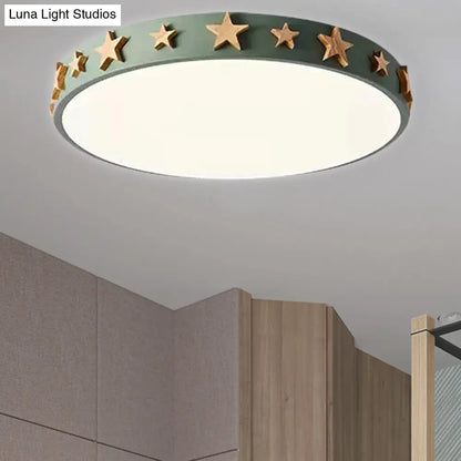 DecorBites™ DecorBites™ Contemporary Drum Flush Mount Light with Star Decoration - Ideal for Kids' Bedroom