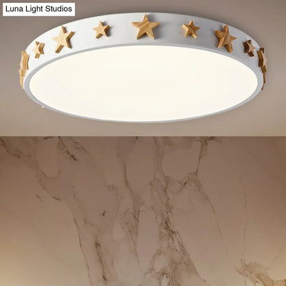 DecorBites™ DecorBites™ Contemporary Drum Flush Mount Light with Star Decoration - Ideal for Kids' Bedroom