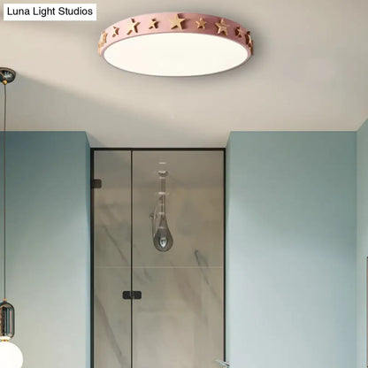 DecorBites™ DecorBites™ Contemporary Drum Flush Mount Light with Star Decoration - Ideal for Kids' Bedroom