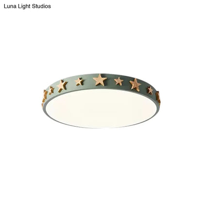 DecorBites™ DecorBites™ Contemporary Drum Flush Mount Light with Star Decoration - Ideal for Kids' Bedroom