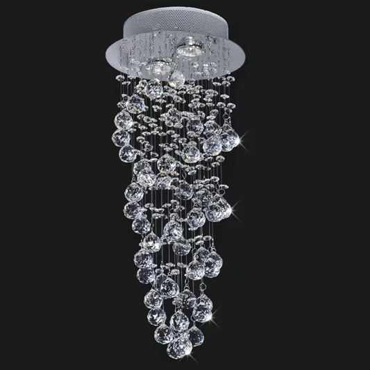 Lámpara de techo empotrada DecorBites™ contemporánea de doble espiral con cristal en acero inoxidable – 2/6 cabezales, ideal para escaleras
