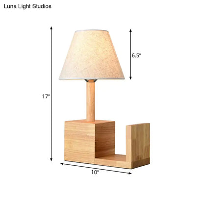 Lámpara de mesa de estilo imperio contemporáneo con diseño de estantería - Beige