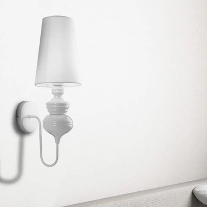 Aplique de pared DecorBites™ de tela contemporánea con forma de barril - Aplique para dormitorio (Negro/Plata/Blanco)