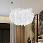 Contemporary Feather Globe Pendant Light - White Suspension Lamp