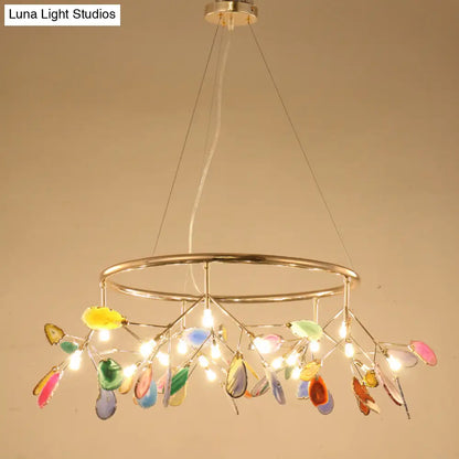 Lámpara colgante contemporánea Firefly de metal DecorBites™ con dosel redondo para sala de estar - Solución de iluminación para isla