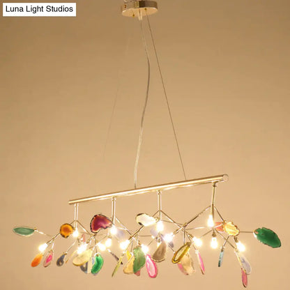 Lámpara colgante contemporánea Firefly de metal DecorBites™ con dosel redondo para sala de estar - Solución de iluminación para isla