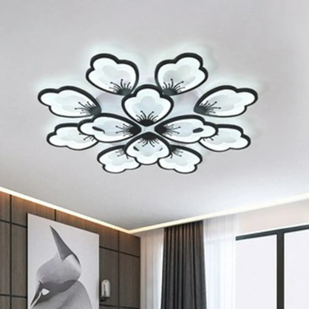 DecorBites™ DecorBites™ Contemporary Floral LED Flush Mount Ceiling Light - Acrylic Living Room Fixture