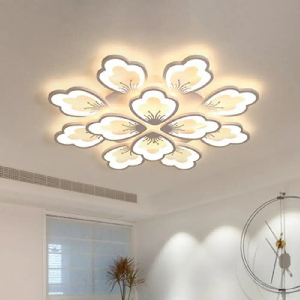 DecorBites™ DecorBites™ Contemporary Floral LED Flush Mount Ceiling Light - Acrylic Living Room Fixture