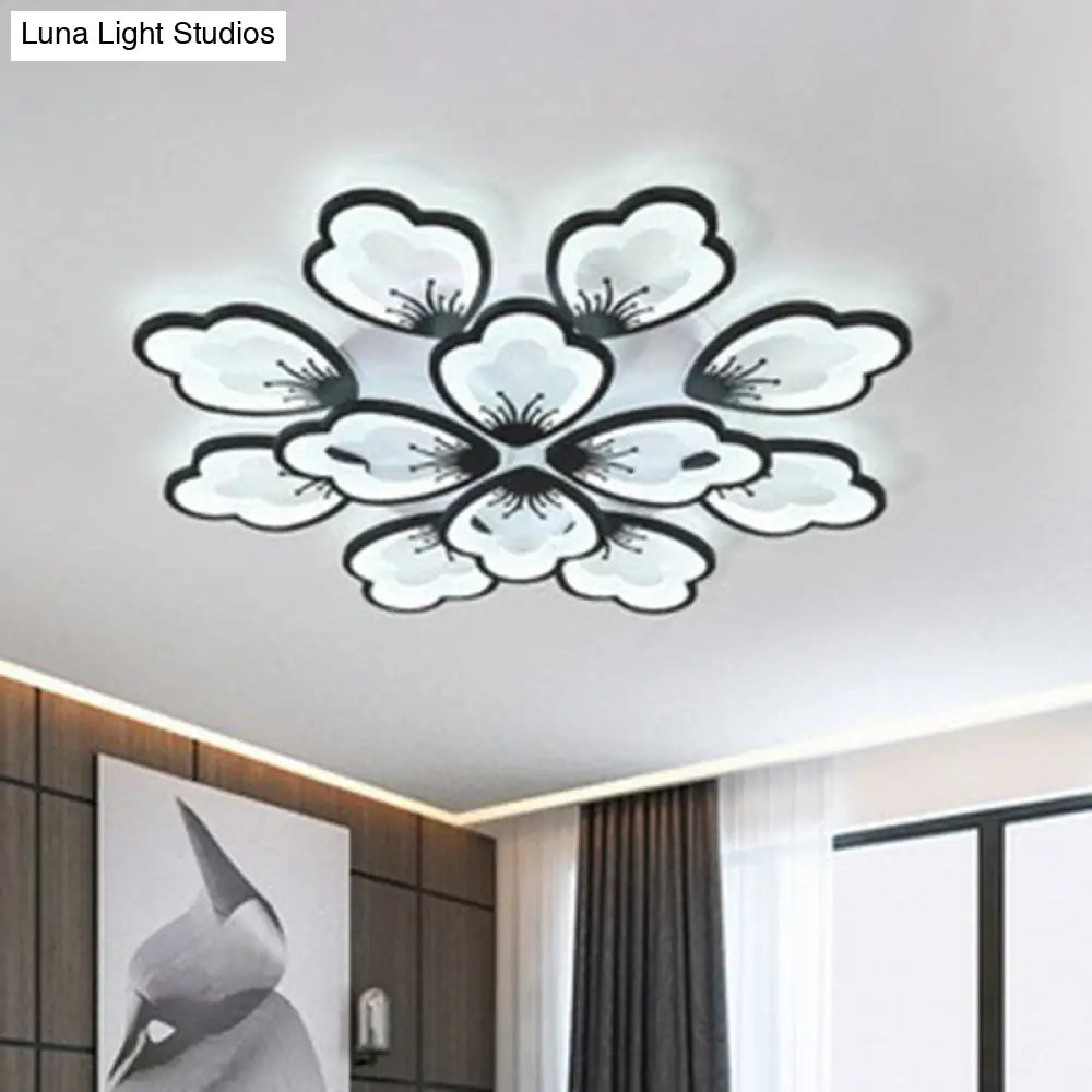 DecorBites™ DecorBites™ Contemporary Floral LED Flush Mount Ceiling Light - Acrylic Living Room Fixture