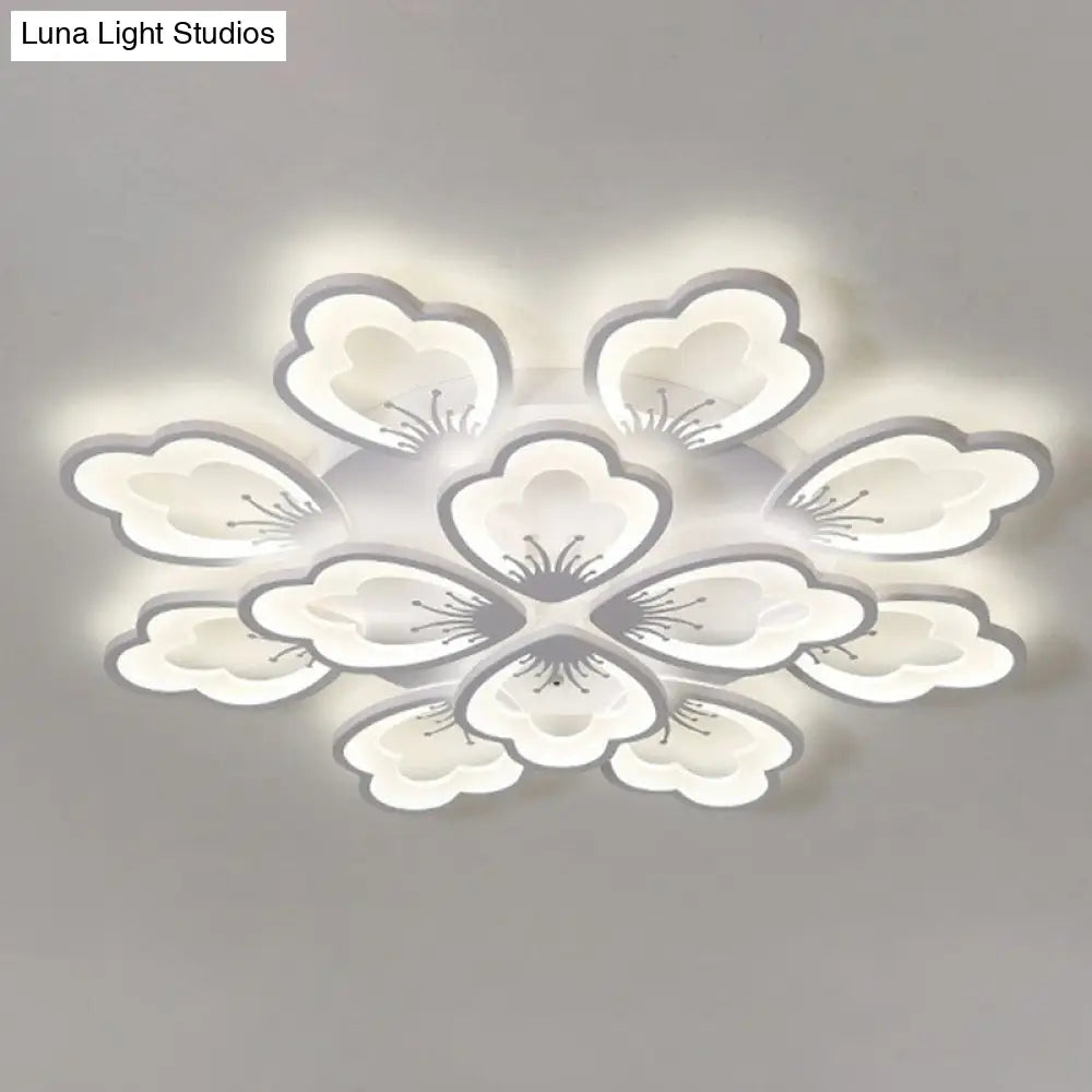 DecorBites™ DecorBites™ Contemporary Floral LED Flush Mount Ceiling Light - Acrylic Living Room Fixture