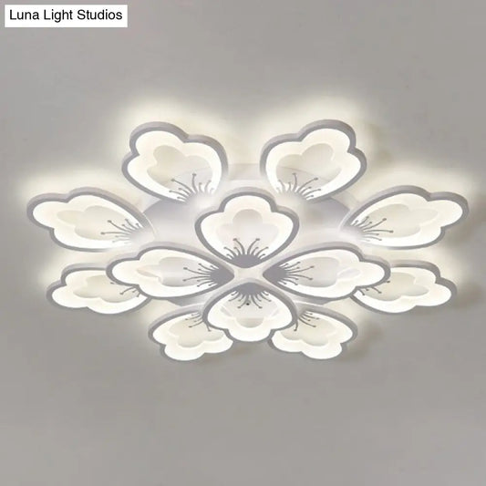 DecorBites™ DecorBites™ Contemporary Floral LED Flush Mount Ceiling Light - Acrylic Living Room Fixture