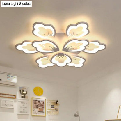 DecorBites™ DecorBites™ Contemporary Floral LED Flush Mount Ceiling Light - Acrylic Living Room Fixture