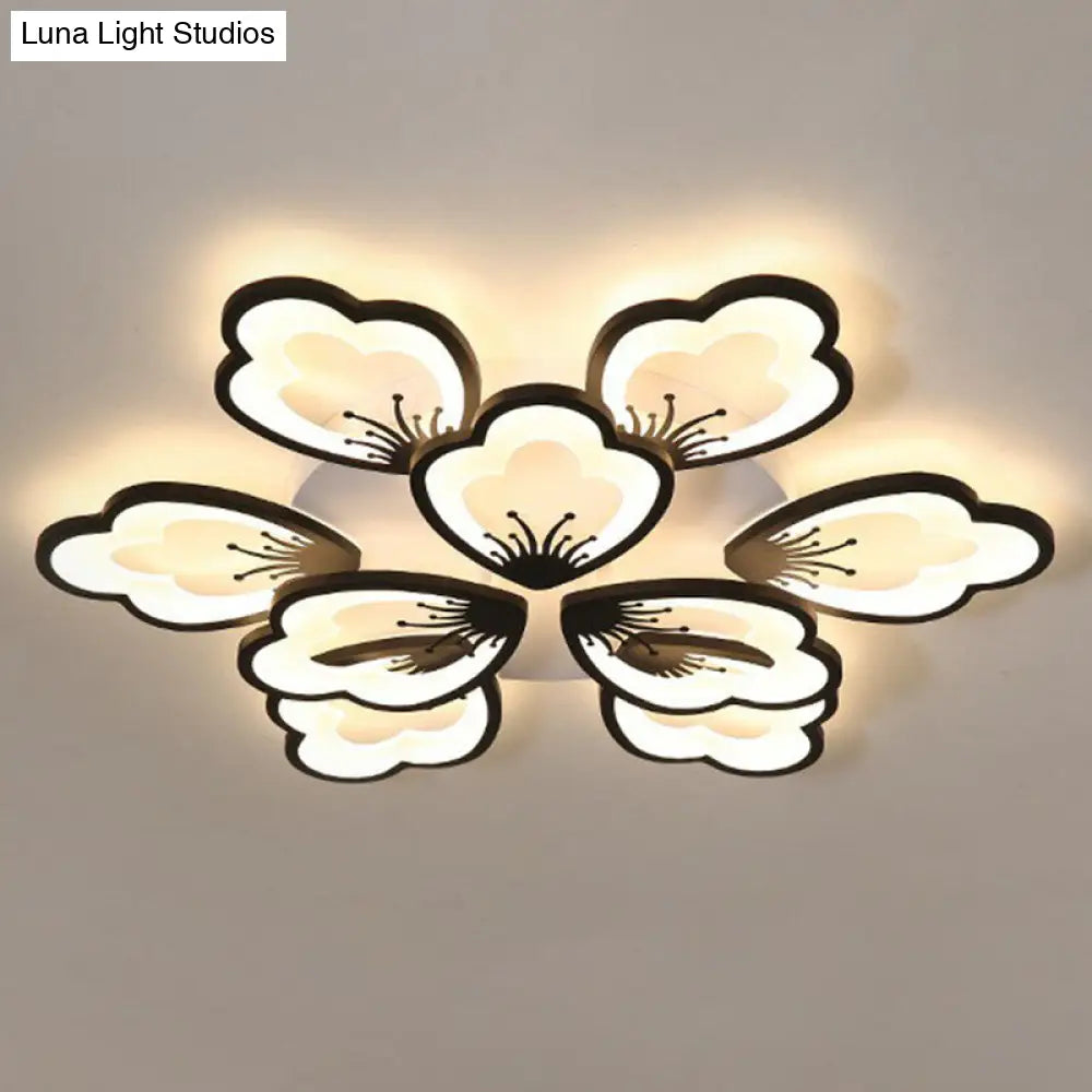 DecorBites™ DecorBites™ Contemporary Floral LED Flush Mount Ceiling Light - Acrylic Living Room Fixture