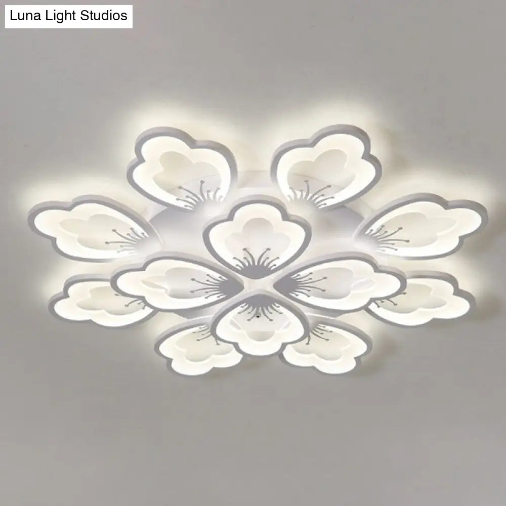 DecorBites™ DecorBites™ Contemporary Floral LED Flush Mount Ceiling Light - Acrylic Living Room Fixture